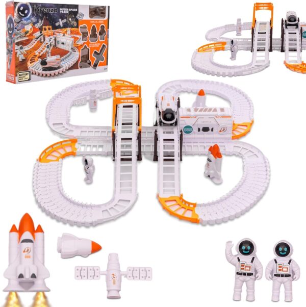 Outer Space Race Track Set For Kids