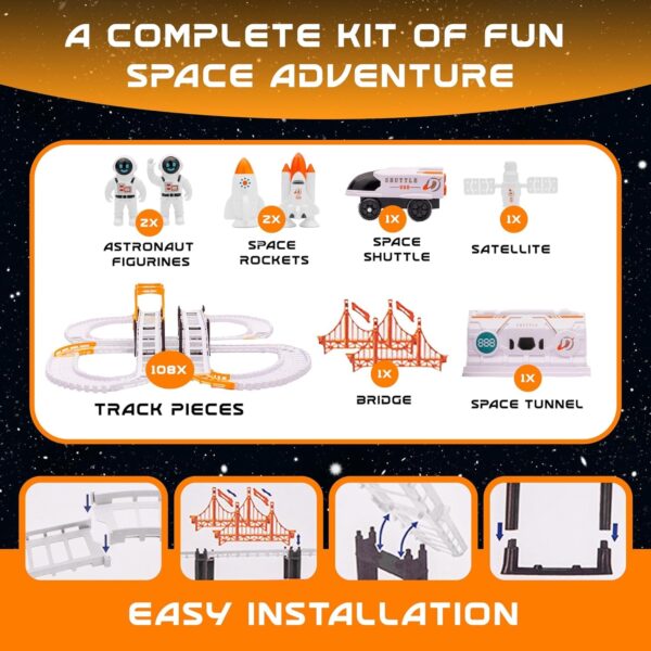 Outer Space Race Track Set For Kids