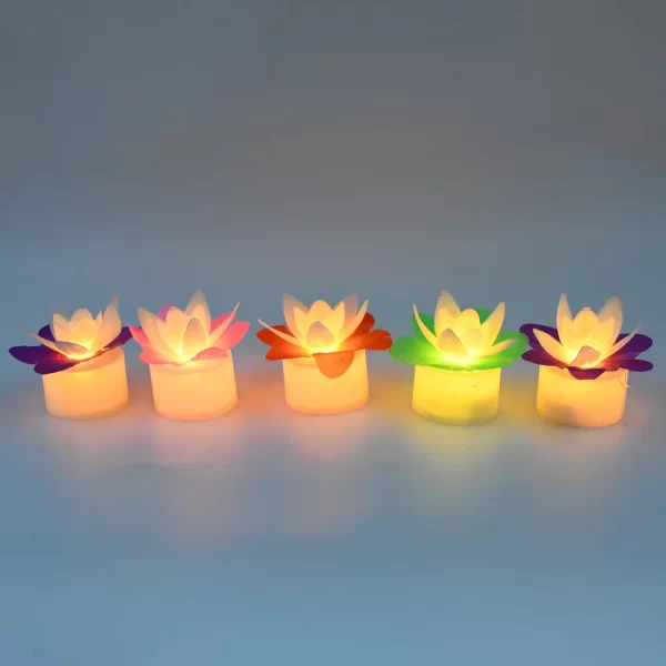 Decoration CandlesLed Diwali Decor Lotus Flower Candle