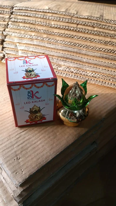 Gold Plated Eco Friendly LED Kalash For Pooja Mandir