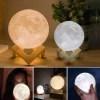 Moon Night Lamp With Plastic Stand Night Lamp