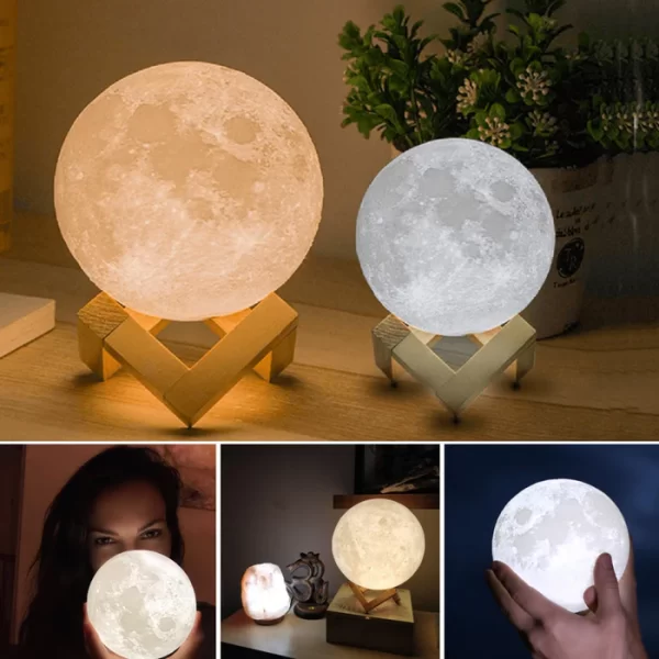 Moon Night Lamp With Plastic Stand Night Lamp